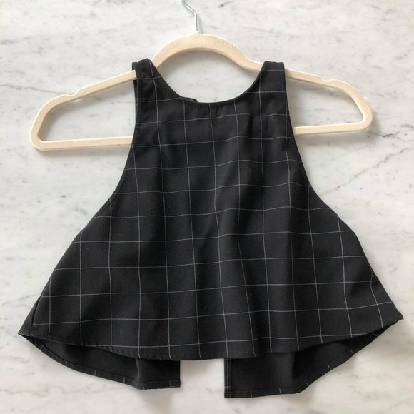 American Apparel Black Grid Crop Top - Picture 4 of 4